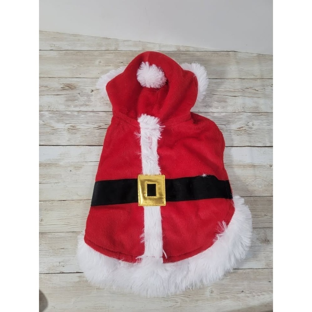 Pet Central Santa Suit Christmas‎ Holiday Dog Costume Red White XS 9" New